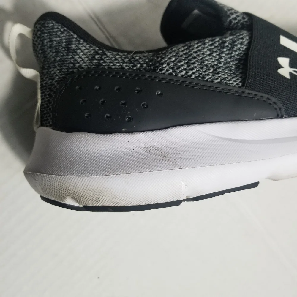 UNDER ARMOUR MEN'S BLACK, GRAY, AND WHITE SLIP-ON SHOES SIZE 12